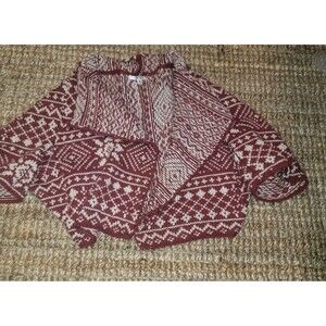 Cabi Open Sweater Shrug w Assymetrical Edges Short Wide Sleeves Crop Length Sz M